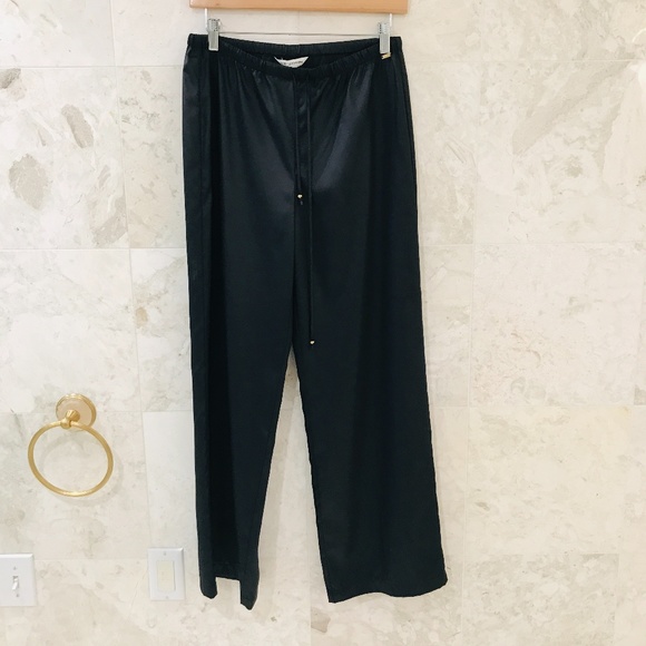 ST. JOHN {S} Pajama-Style Pants Silky Black - Picture 3 of 7